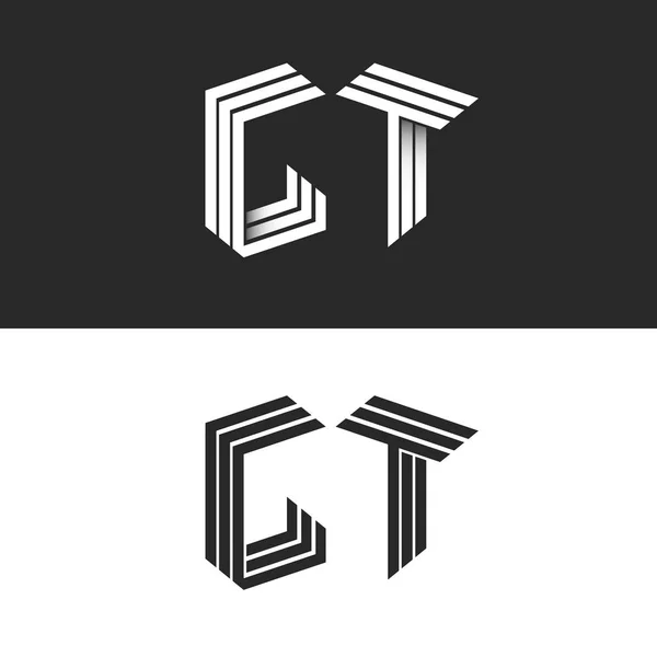 Inicial monograma letras GT logo — Vector de stock