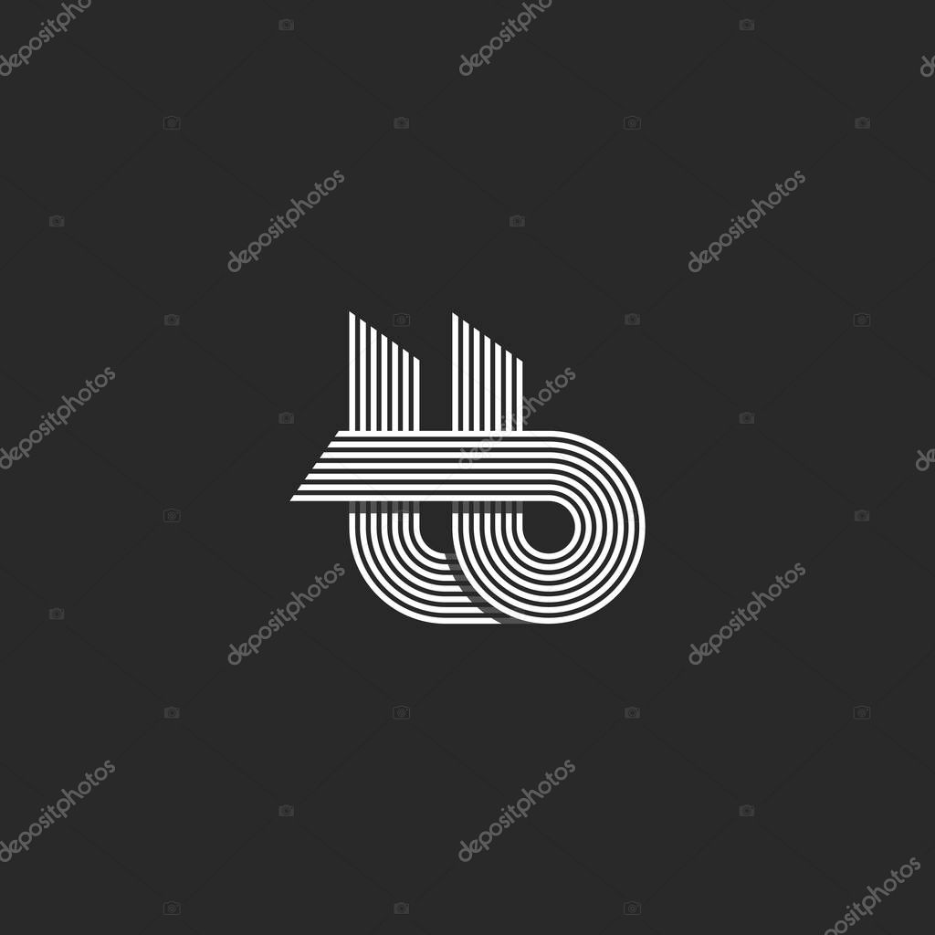 Initials tb logo monogram, linked together t b letters mockup business card emblem