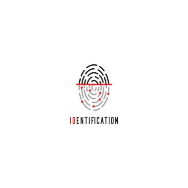 Fingerprint scanner logo clipart