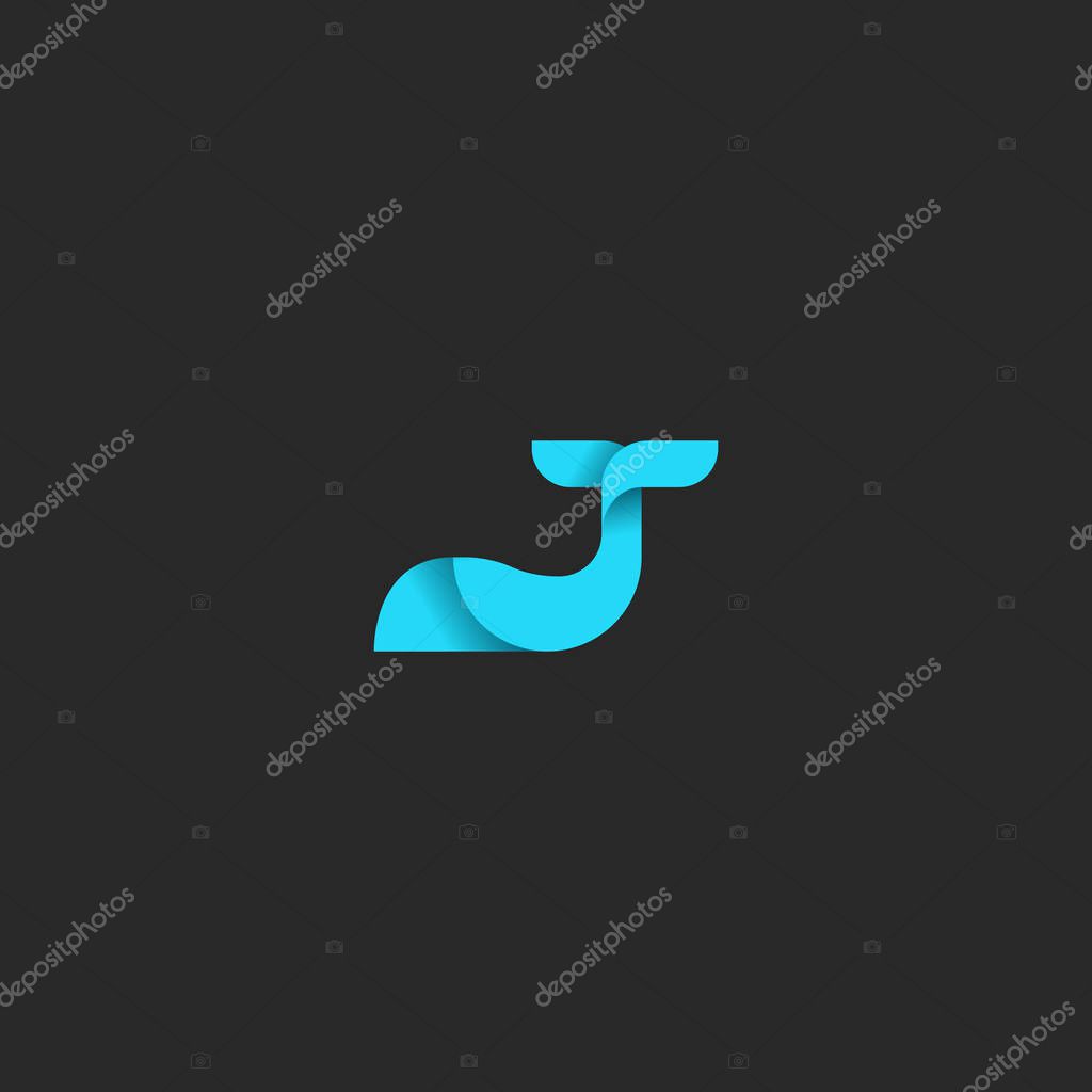 Blue Whale simple logo, vector illustration