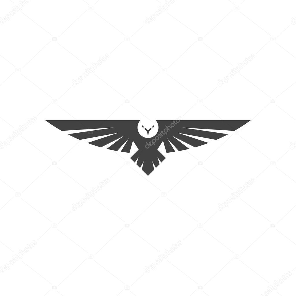Eagle in flight logo, vector illustration