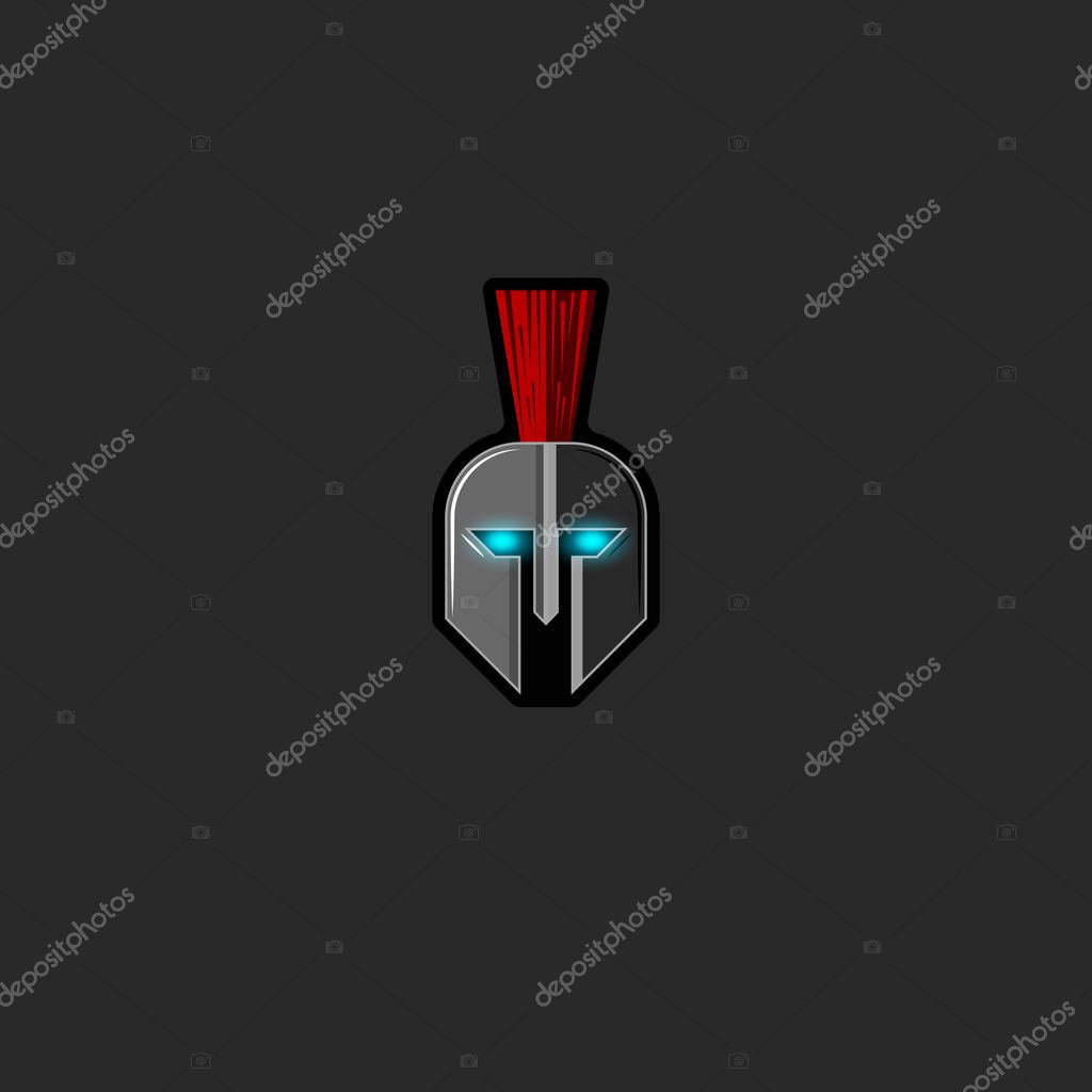 Roman warrior helmet logo, vector illustration