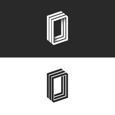 O harfi logo hipster monogram