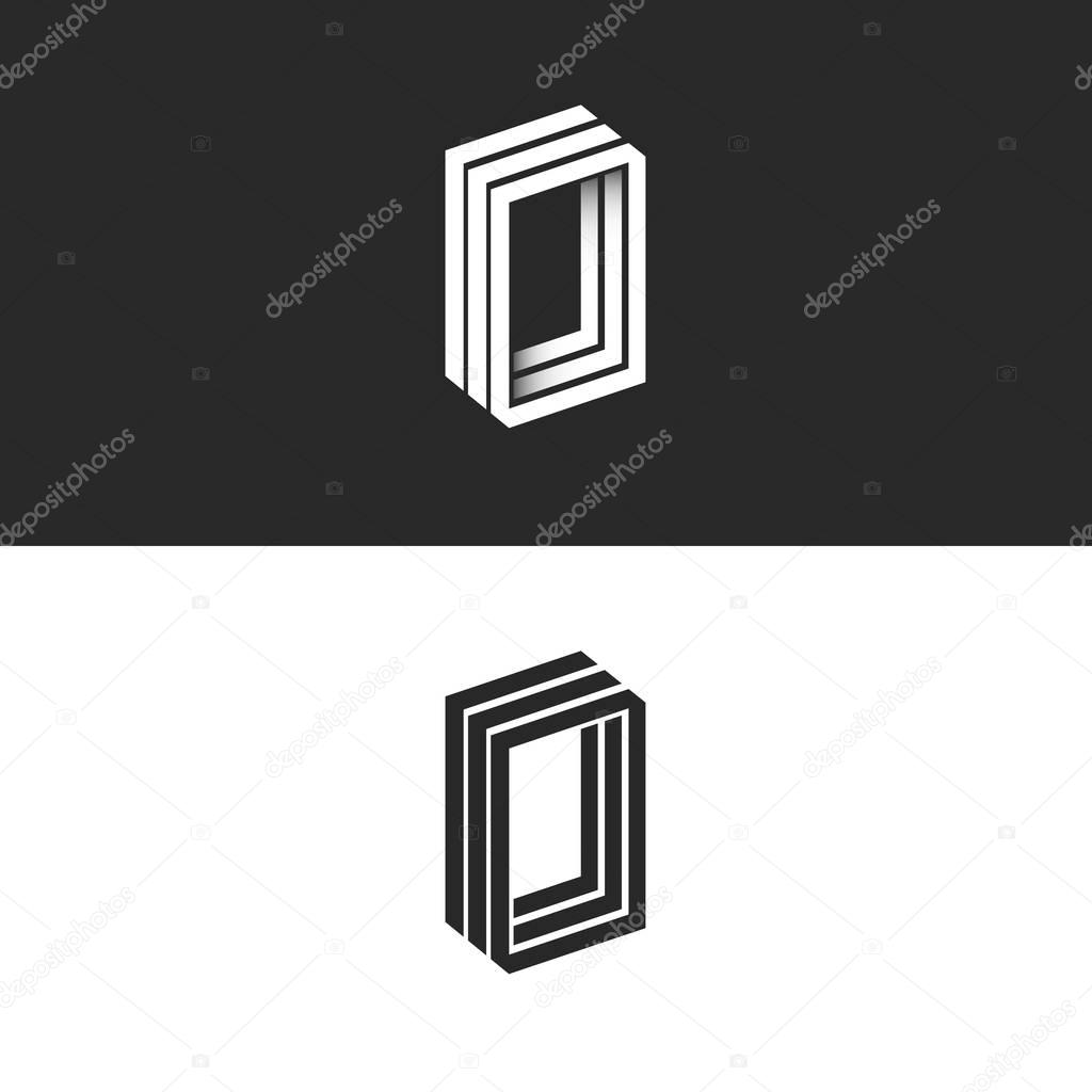 Letter O logo hipster monogram
