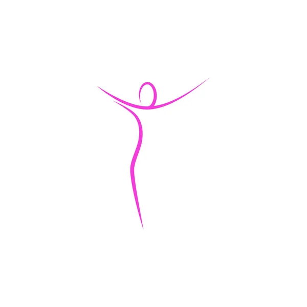 Résumé contour debout corps femme logo — Image vectorielle