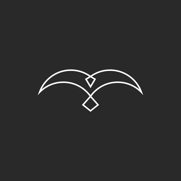 Bird logo wings symbol — Stock Vector