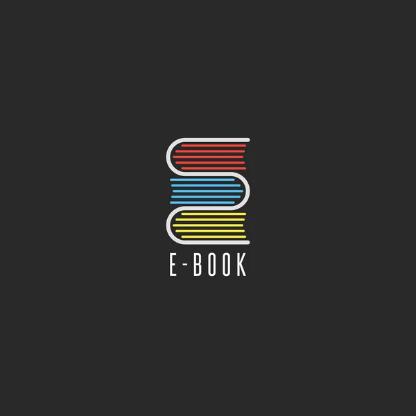 E-book könyvesbolt logó — Stock Vector