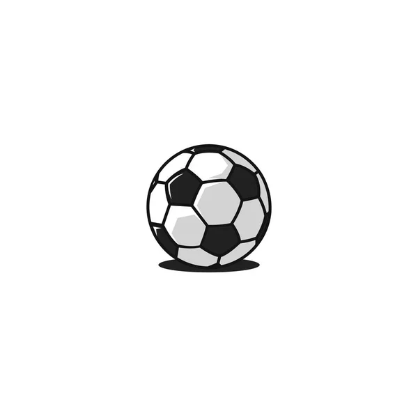 Logo de ballon de football, design traditionnel noir et blanc motif tronqué icosaèdre, isolé sur fond blanc. Icône de ballon de football 32 panneaux . — Image vectorielle