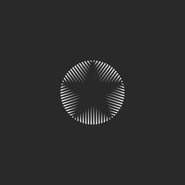 Logo étoile de lignes forme géométrique monogramme, simple faisceau abstrait grunge modèle d'élément de conception, icône de rang — Image vectorielle