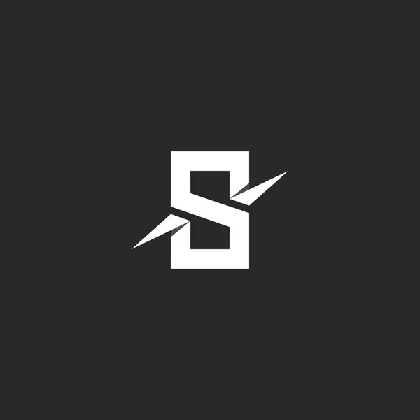 Бумажный дизайн логотипа буквы S, шаблон элемента типографии белого оригами, эмблема абстрактной технологии — стоковый вектор