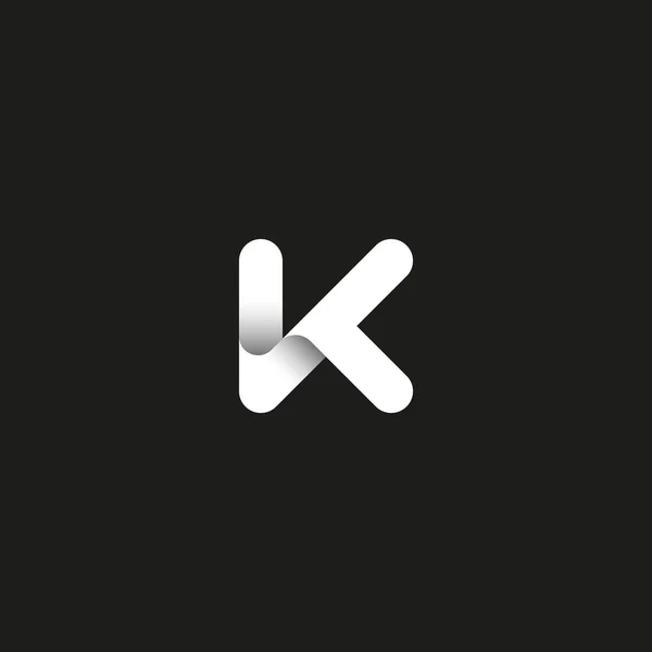 Litera K logo kapitału początkowego monogram. Nakładające się pogrubiony wiersz z nowoczesnych godło cienie. Typografia modny element projektu. — Wektor stockowy