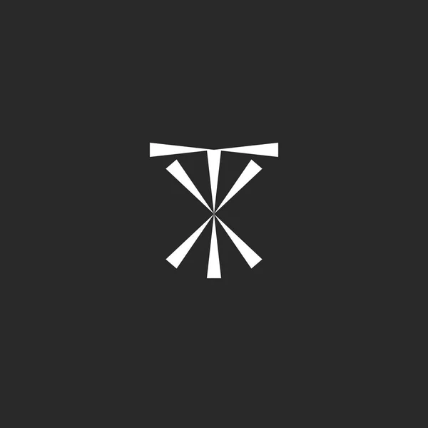 Kezdőbetűk Tx logó makett, tipográfia Xt jelkép csípő design elem sablon, modern irodalom szimbólumok T és X együtt — Stock Vector