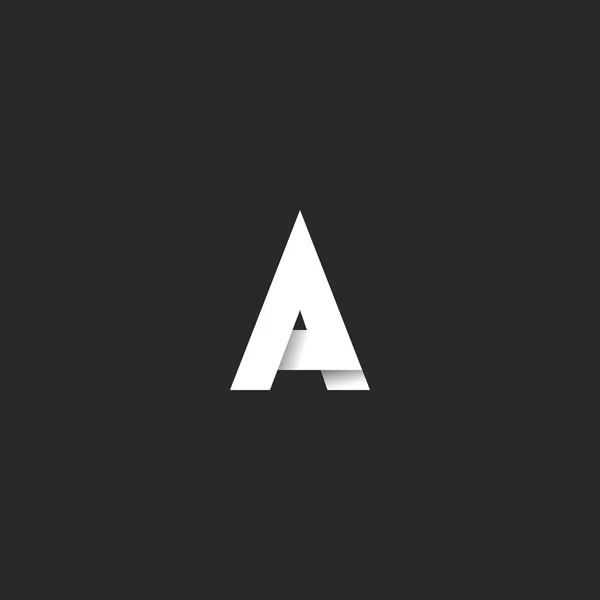 Logo Une police de caractères gras lettre, élégant emblème de style dégradé noir et blanc, élément de conception typographie maquette pour carte de visite — Image vectorielle
