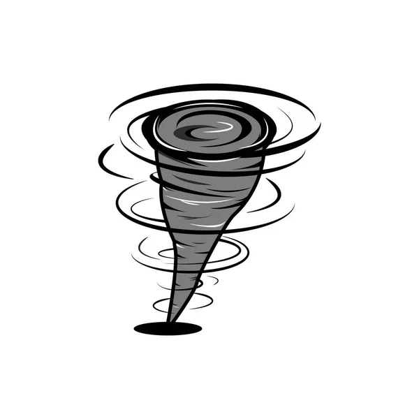 Orkanen i snabb rörelse tecknad stil, virvelvind av luft, tornado cataclysm ikon, stark vind element för design illustration — Stock vektor