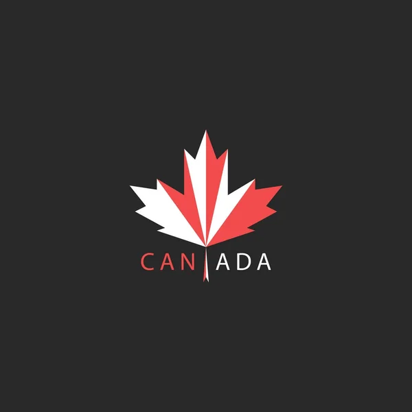 Logo hoja de arce Canadá colores tradicionales bandera roja y blanca símbolo nacional canadiense . — Archivo Imágenes Vectoriales