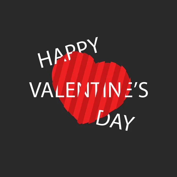 Šťastný Valentýn přání prázdné, abstraktní prokládané srdce děleno chaotické text na tmavém pozadí, moderní plakát v moderním stylu, banner pro romantické party. — Stockový vektor