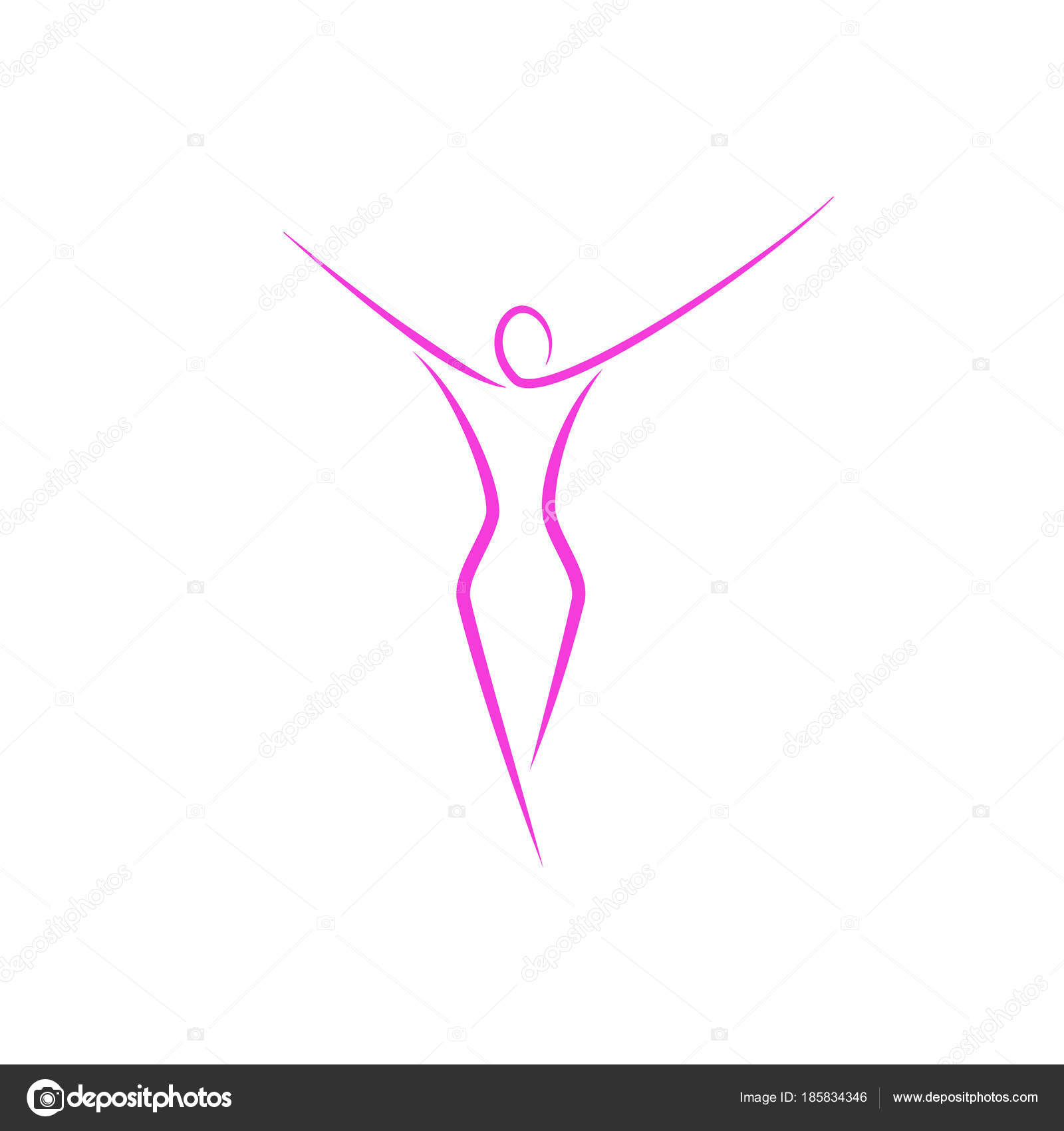 Silhouette Of A Slender Girl Logo Slim Figure Of A Young