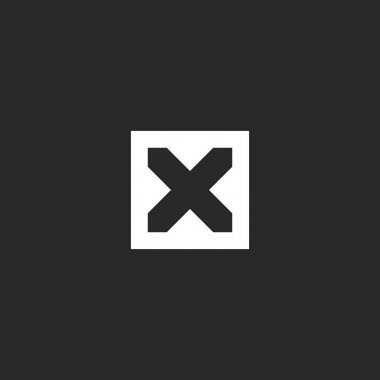 Mockup harf X logo monogram, en az tarzı çizgi sanat zarif ilk kare geometrik şekil negatif alan stil basit amblem