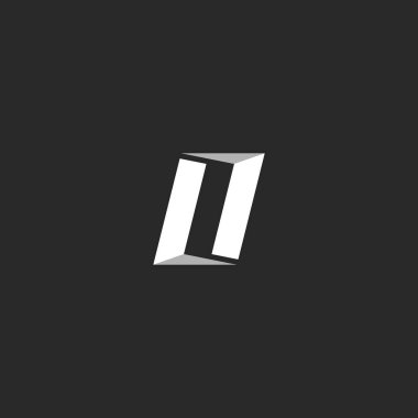 O harfi logo veya kombinasyonu iki harf Ll, İnşaat açık kapı amblemi