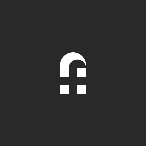 初始字母徽标 Af 或 fa 缩写字母组合在一起符号黑白负空间样式, 结合两个字母 f 和一个 — 图库矢量图片