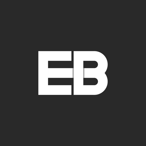 Logo EB iniciales monograma negrita fuente, dos letras blancas combinación E y B en el negro para el emblema de la tarjeta de visita o de boda — Archivo Imágenes Vectoriales