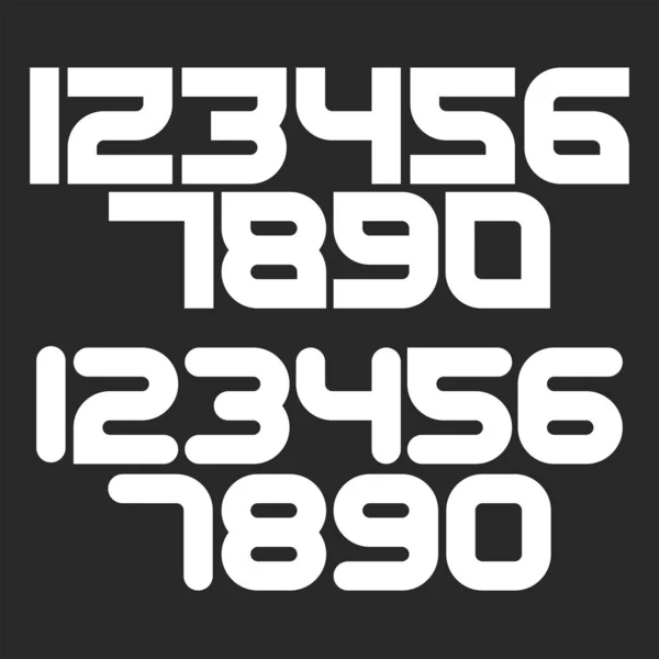 太字は数学記号のモックアップ、黒の背景に白い数字を設定します。 — ストックベクタ