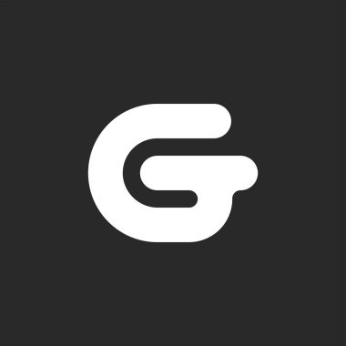 Kalın G harfi ilk logo parlak şekil yaratıcı tipografi tasarım unsuru, kartvizit amblemi