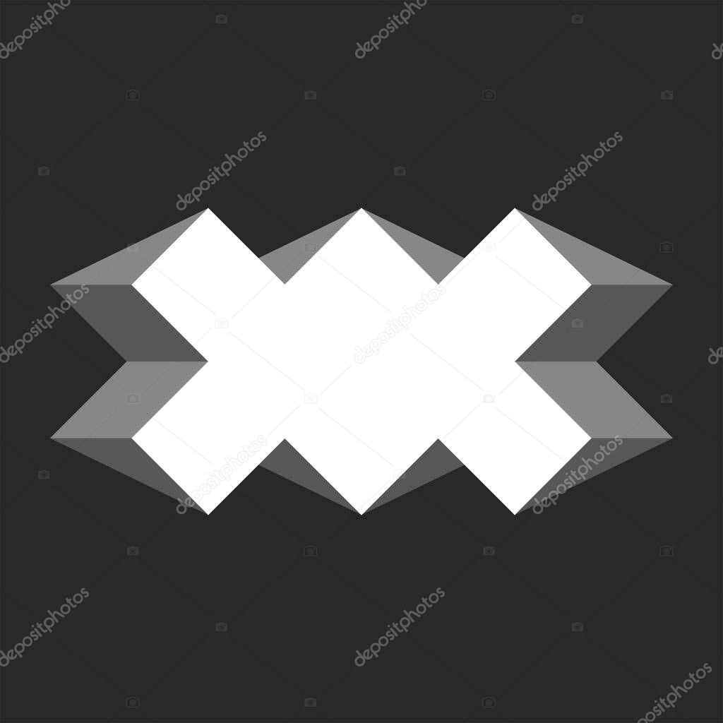 Letters VV logo 3d initials isometric shape, linked two letter V identity emblem
