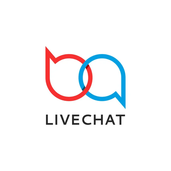 Bubble Logo Chat Vivo Símbolo Comunidad Social Línea Diálogo Vivo — Vector de stock