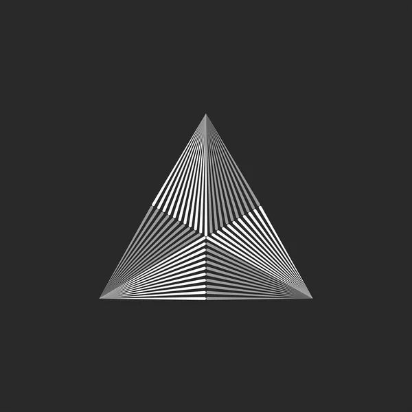 Triangel Logotyp Geometrisk Form Tunna Linjer Hipster Monogram Emblem Minimal — Stock vektor