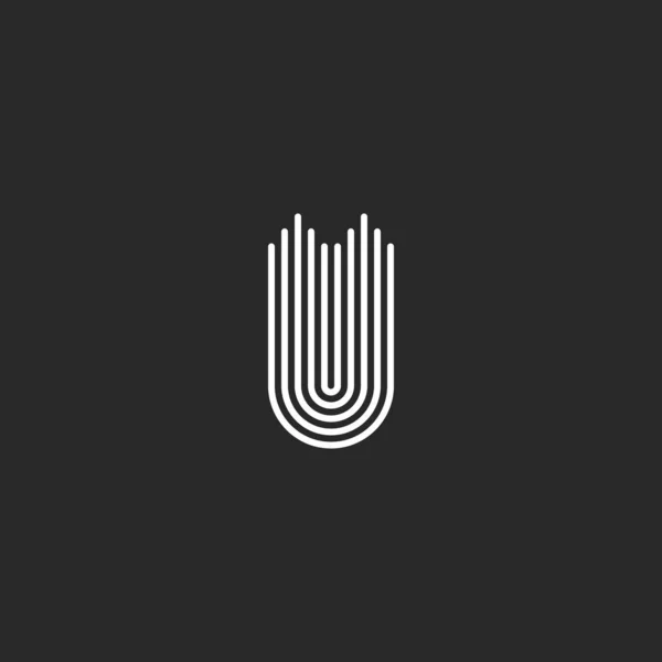 Harfi Logo Monogramı Düz Paralel Ince Çizgiler Düzgün Doğrusal Şekil — Stok Vektör