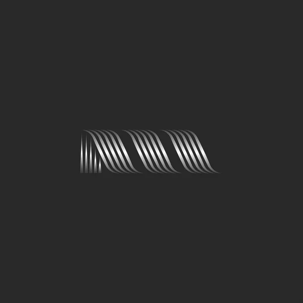 Initiële Letter Logo Modern Creatief Monogram Icoon Metalen Gladde Dunne — Stockvector