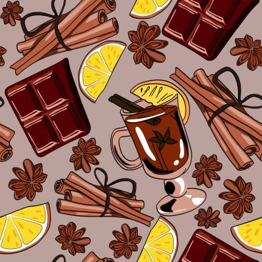 Kusursuz desen. Sıcak şarap, tarçın, portakal, çikolata. Evdeki rahatlık..