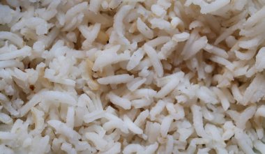 Yemek arkaplanı için pişirilmiş basmati pirinç desenli fotoğraf.