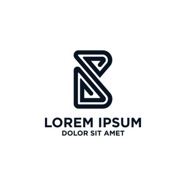 Monoline ilk B logosu tasarım vektörü benzersiz modern