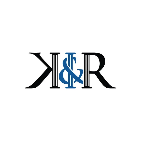 Plantilla de diseño de logotipo K & R para abogados y bufete v.2 — Vector de stock