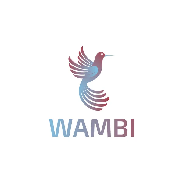 Wambi Bird logó design sablon modern — Stock Vector