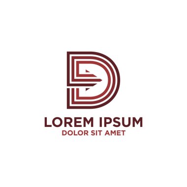 Baş harfler D Ok Logo Tasarım Vektörleri