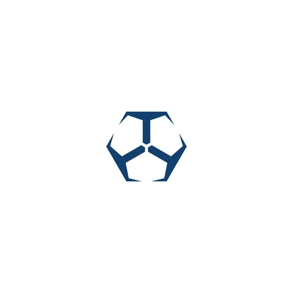Initiales lettres T hexagone forme logo design vecteurs simple — Image vectorielle