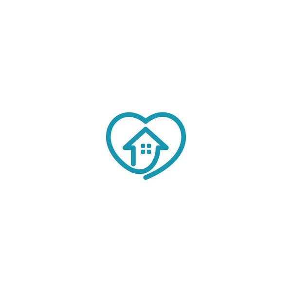 Combinazione di casa e amore logo vettori di design moderno V.2 — Vettoriale Stock