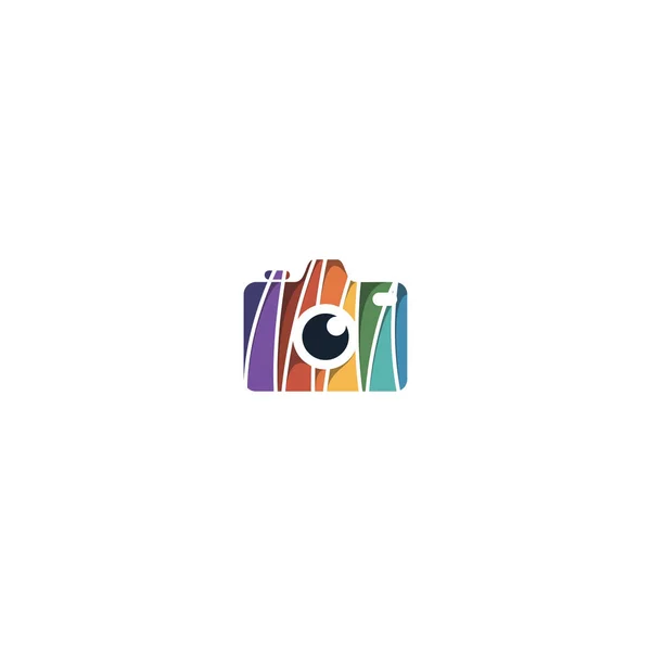 Vetores de design de logotipo da câmera exclusivo moderno colorido —  Vetores de Stock