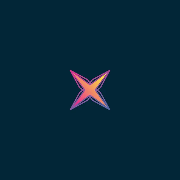 Lettre initiale X logo design vecteur unique coloré — Image vectorielle