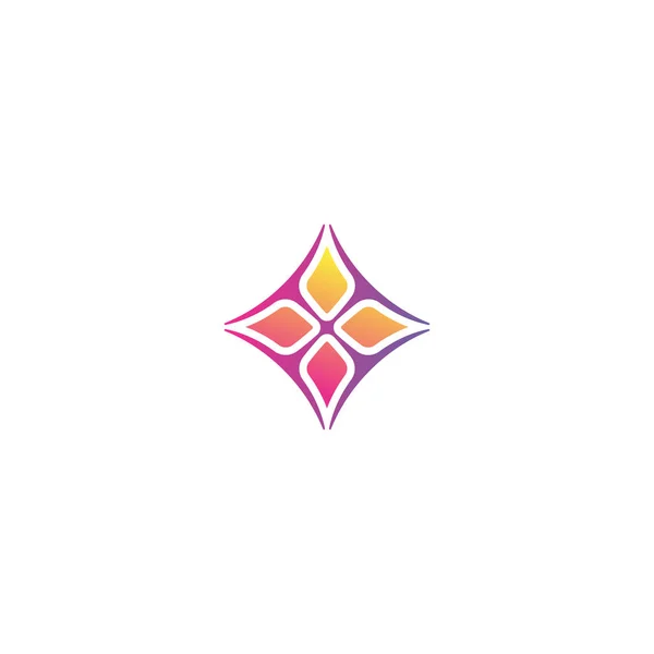 Güzel çiçek logosu tasarım vektörü renkli — Stok Vektör