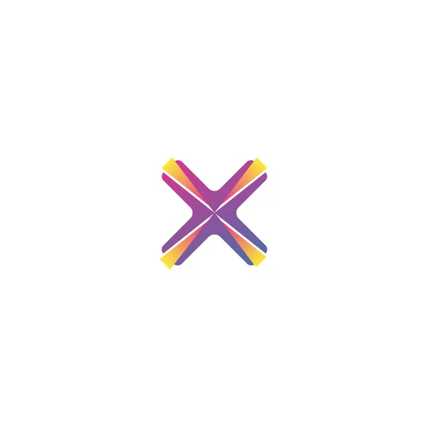 Lettre initiale X logo design vecteur unique coloré — Image vectorielle