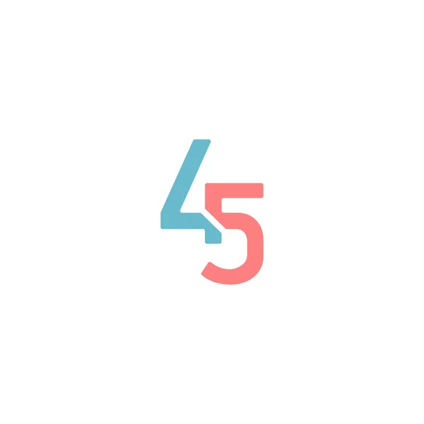 Número 45 logo diseño vector único — Archivo Imágenes Vectoriales