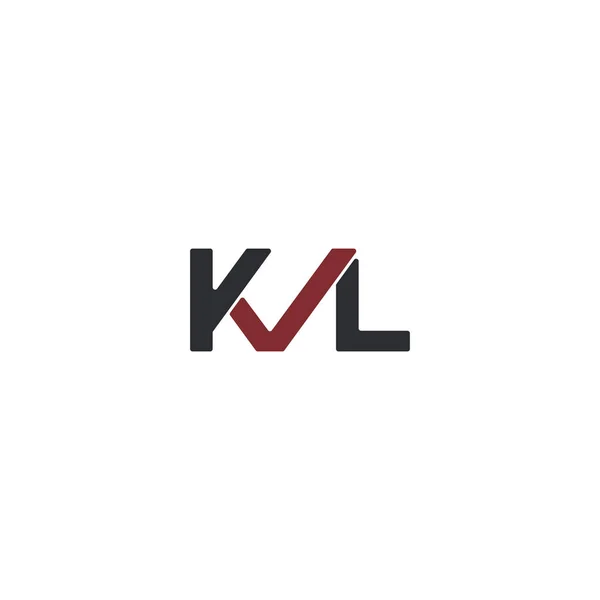 Kombination aus Anfangsbuchstabe kvl und Checkliste Logo-Design uniq — Stockvektor