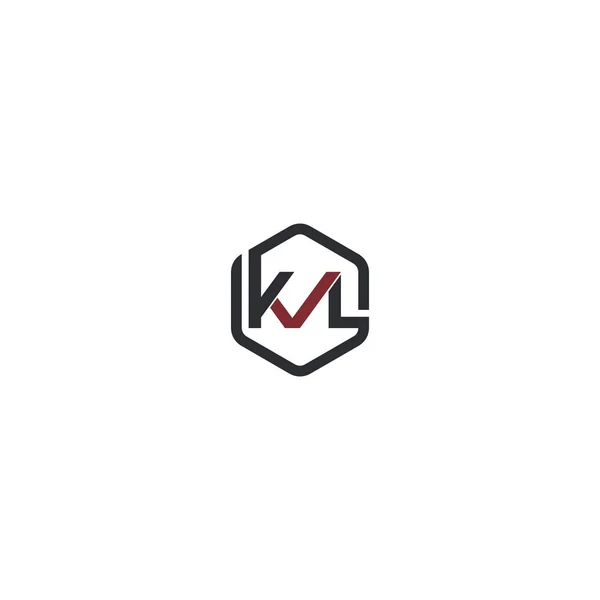 Połączenie początkowej litery Kvl i projektu logo listy kontrolnej uniq — Wektor stockowy