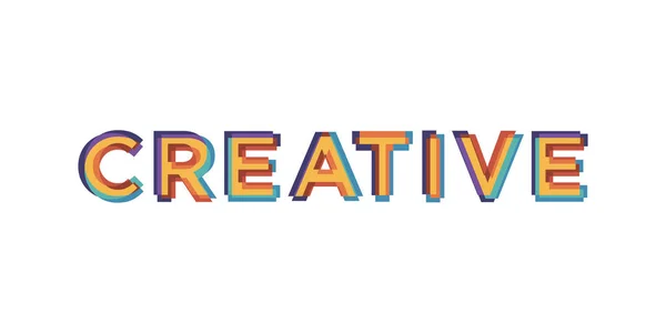 Tipografia da palavra criativo, moderno colorido —  Vetores de Stock
