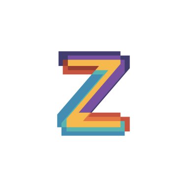 Z logo tasarım vektörlerinin baş harfleri modern renkli.