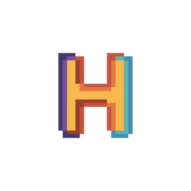 Baş harfler H logo tasarım vektörleri modern renkli